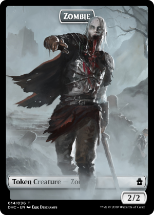 Magic The Gathering: Custom Zombie 2/2 Full Art Token Card
